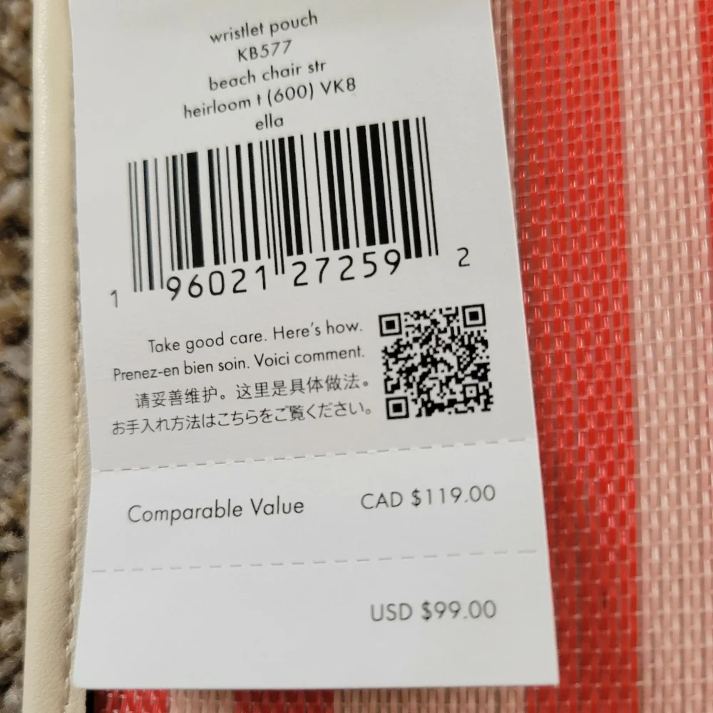 Kate Spade Salmon Orangw Mesh Large Wristlet - Picture 3 of 3
